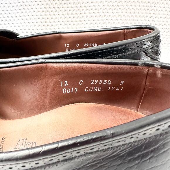 Allen Edmonds Bridgeton Black Penny Loafer Wing Tip Tassel Slip On Brogue 12C - Picture 8 of 11